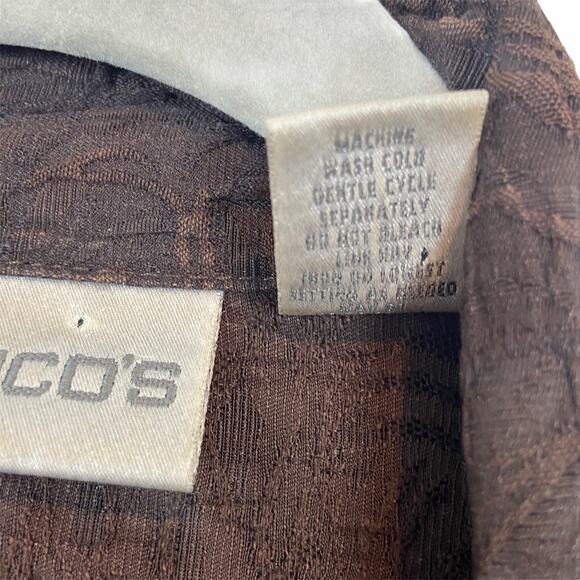 Chico's Blazer Jacket Size 4 Floral Roses Brown on Brown Vintage Career Classic - Picture 6 of 13